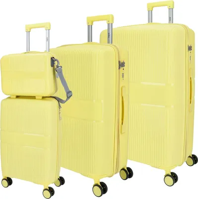 Produktbild von DYX 4 Rollen Trolley 4er Set S/M/L/Beauty Case Rom gelb : gelb Farbe vom Hersteller: gelb