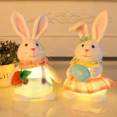 Produktbild von Osterhase Spielzeug - 2 Stück, Cartoon, Eier/Radieschen, leuchtend