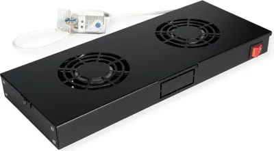 Productafbeelding van ROLINE 19-inch ventilatorunit, 2 ventilatoren, met thermostaat, zwart