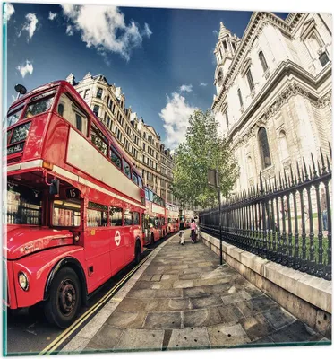 Produktbild von Bilder auf glas - Architektur London Stadt - 50x50cm - Glasbilder - Wandbilder - Kunstdruck - zum Aufhängen bereit - Wanddekoration aus Glas - Glas Bilder - Wandbild auf Glas - GAC50x50-2405