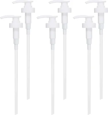 Produktbild von Pumpspender in Gallonengröße, passt auf die meisten 1-Gallonen-Krüge und -Behälter. 38/400 Snow Cone-Sirup-Pumpdeckel als Ersatz für Desinfektionsmittel, Lotion, Shampoo, Spülung (6er-Pack)