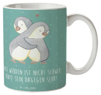 Produktbild von Mr. & Mrs. Panda Tasse Tolle Tante - Meeresbrise - Geschenk, Neffe, Nichte, Geschenke für Tanten, Kaffeetasse, Verwandtschaft, einzigartige Designs, schöne, Teetasse