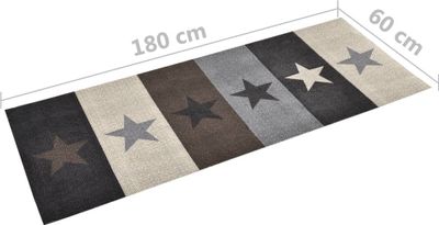 vidaXL Küchenbodenmatte Waschbar Stern 60x180 cm