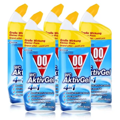 Produktbild von 00 null null WC Aktiv Gel 4in1 Cool Arctic 750 ml - Stark gegen Kalk (5er Pack)