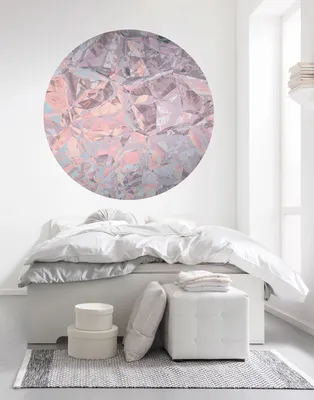 Produktbild von Komar Vlies Fototapete rund und selbstklebend "Glossy Crystals" - Größe: 125 x 125 cm (Breite x Höhe) - 1 Stück