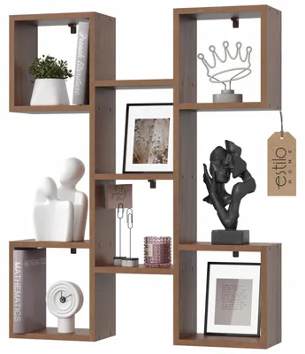 Obrázok produktu pre Nástenná polica 82 cm – závesná polica z MDF – knižnica do obývačky, spálne, kuchyne