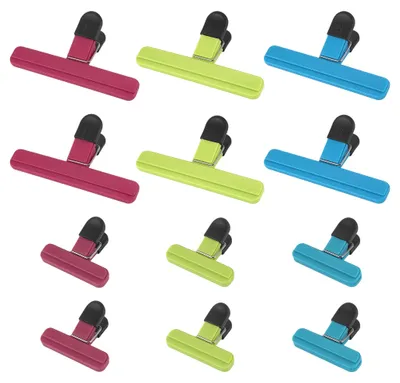 12er-Set Lebensmittel-Clips, wiederverwendbare Beutelverschlüsse