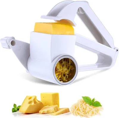 Image de Râpe de cuisine rotative, en acier inoxydable, de qualité professionnelle, pour le fromage, les noix et le chocolat