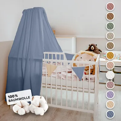 Produktbild von Babybett Himmel aus 100% Musselin - luftiger Baldachin