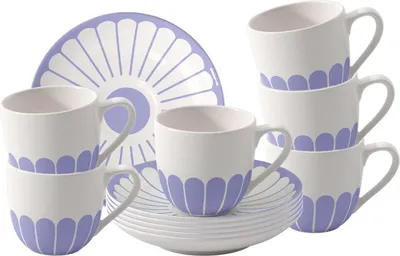 Produktbild von Villeroy & Boch Fleur Couleur Espressotasse mit Untertasse 70 ml 6er Set - Bleu