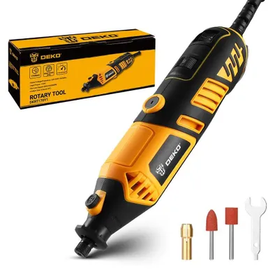 Obrázok produktu pre Sada rotačných nástrojov – Mini multifunkčný brúska/gravírovačka – 170 W, 220 V – 35 000 otáčok/min – Vhodné na drevo a kov – 4-dielová súprava príslušenstva