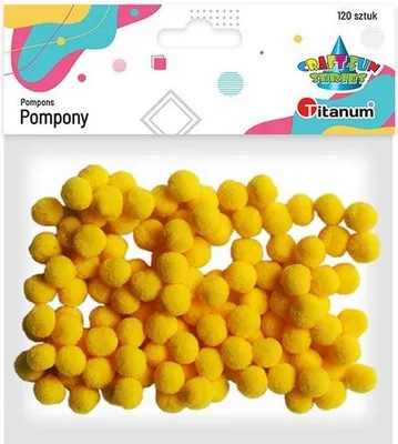 Obrázek produktu pro Polyesterové bambulky 10mm žluté 120ks