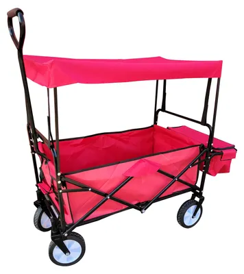 Produktbild von GreenYard Bollerwagen mit Dach und Korb, ca. 90 x 53 x 118 cm