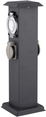 Productafbeelding van Hi-Lite energiespaarbalk en tijdschakelaar, model PANAMA 2, met 2 stopcontacten, gepoedercoat staal, IP44, 230V/50Hz, 3680W