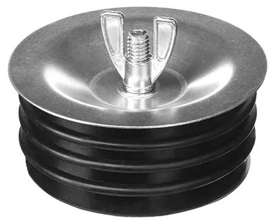 Rohrreinigungsdeckel 7,5 cm, Teststopfen, schwarz, 1 Stück