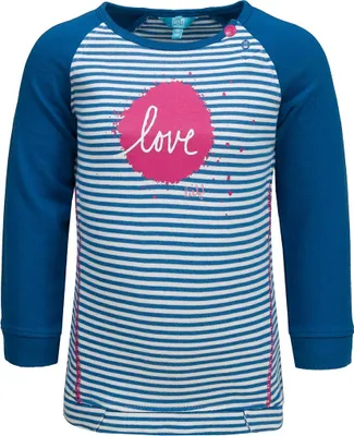 Produktbild von Mädchen Langarmbluse Lief, klassisches Design, blau gestreift mit weißen Akzenten