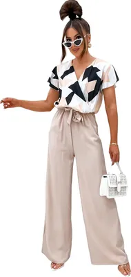 Produktbild von Damen Jumpsuit mit Wickeloberteil Overall  Look Beige/L/40