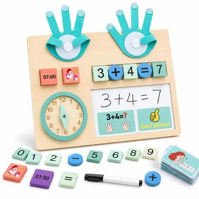 Image de Tableau d'arithmétique en bois - Jouet éducatif pour enfants à partir de 3 ans