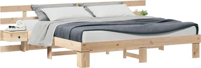 Obrázok produktu pre vidaXL Rám postele s čelom hnedý 180 x 200 cm z masívneho borovicového dreva