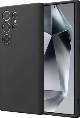 Produktbild von Crong, Flüssig Silikon Hülle Samsung Galaxy S24 Ultra Stoßfest Flexibel, Schwarz