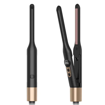Produktbild von Mini 2-in-1 Haarglätter & Lockenstyler, kabellos & reisefreundlich, schnelles Aufheizen, für Kurzhaar, Pony, Bart & kleine Locken, schwarz