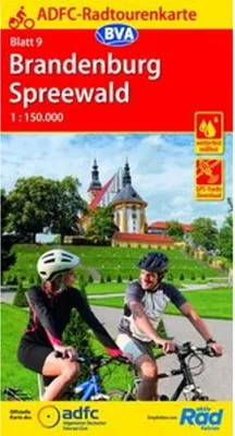 Image de ADFC-Radtourenkarte 9 Brandenburg Spreewald 1:150.000, résistant à la déchirure et aux intempéries, tracés GPS à télécharger