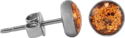 Produktbild von Chirurgenstahl Ohrstecker Glitterline Farbe - Hellbraun Größe - 6 mm
