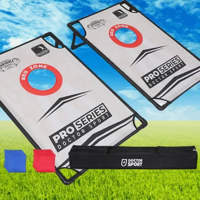 Obrázok produktu pre Dr. Sport - Súprava Cornhole z PVC - 90 x 60 cm - Súprava s dvoma hracími doskami a 8 vrecami na fazuľu