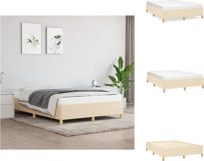 Immagine prodotto di vidaXL Struttura letto crema 140x200 cm in tessuto - Letti e strutture letto