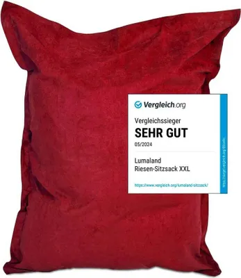 Zdjęcie produktu dla Lumaland XXL Micro welurowy worek 380L - 140 x 180 cm - Do wewnątrz - Czerwony