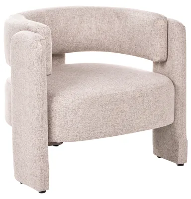 Produktbild von BELIANI Sessel Beige Stoff mit Armlehnen Gepolstert Geschwungene Rückenlehne Modernes Design Wohnzimmer Leseeecke Polstersessel