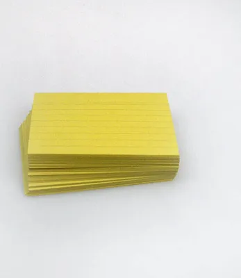 Produktbild von Karteikarten DIN A7 gelb liniert, 100 St.