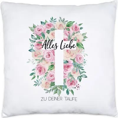 Produktbild von Alles Liebe zu deiner Taufe Kissen Inkl Füllung Taufgeschenk Mädchen Patenkind Kirche