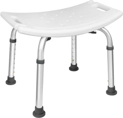 Imagen del producto de QEENTOE Asiento de ducha ajustable en altura de 36 a 52 cm, silla de ducha para personas mayores, con patas antideslizantes, asiento para bañera, elevador de inodoro, modelo 3