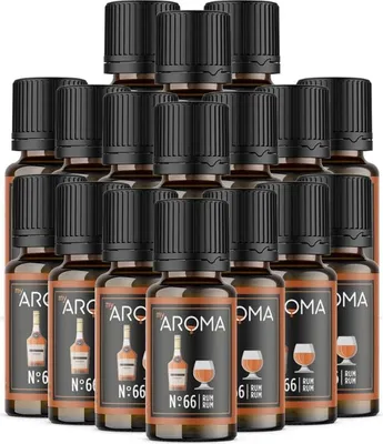 Produktbild von myAROMA Flavour Drops – Rum 17x10ml, zuckerfreie und kalorienfreie Lebensmittelaromen, vegan und natürlich ohne künstliche Farbstoffe