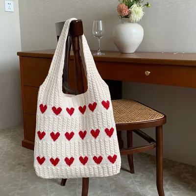 Produktbild von 360Home Tasche Damentasche Stricktasche Tasche  Umhängetasche Stricktasche Einkaufstasche Handtasche Stofftasche