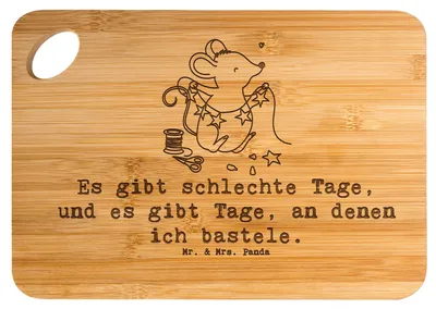 Produktbild von Mr. & Mrs. Panda Brett Maus Basteln - Transparent - Geschenk, Kreatives, Frühstücksbrett, Schneidebrett, schneidbrett, Frühstücksbrettchen, Holzbrett, DIY