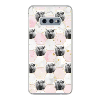 Produktbild von MuchoWow® Handyhülle Schutzhülle Hülle für Samsung Galaxy S10e Schottischer Highlander - Muster - Gold Silikon Softcase Handy Hülle - Handy