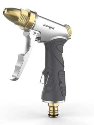 Zdjęcie produktu dla Pistolet do węża ogrodowego - Mosiężna końcówka - 4 tryby zraszania - Metal