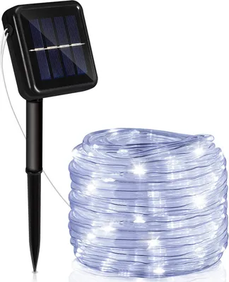 Produktbild von Yakimz Solar Lichtschlauch Draht Garten Lichterkette LED Lichterschlauch-Kaltweiß-30m