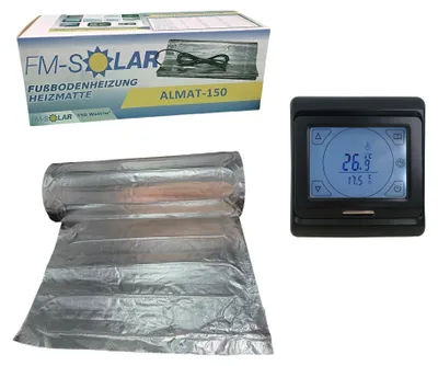 Produktbild von 1m² bis 15m² Elektrische Fußbodenheizung Set 150W/m² Elektro Bodenheizung ALU