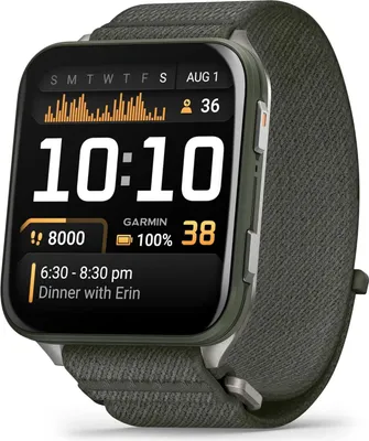 Produktbild von Venu X1, Moosgrün mit Titanrückseite ComfortFit-Nylonarmband Moosgrün Smartwatch
