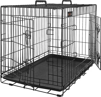 Produktbild von FEANDREA Hundebox mit 2 Türen 122 x 74,5 x 80,5 cm Hundekäfig zusammenklappbar