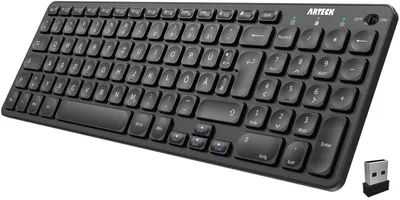 Obrázok produktu pre Bezdrôtová klávesnica s nemeckým rozložením QWERTZ, s možnosťou nabíjania cez USB, 2400 MHz, bezdrôtová klávesnica s multimediálnymi tlačidlami, kompatibilná s počítačmi