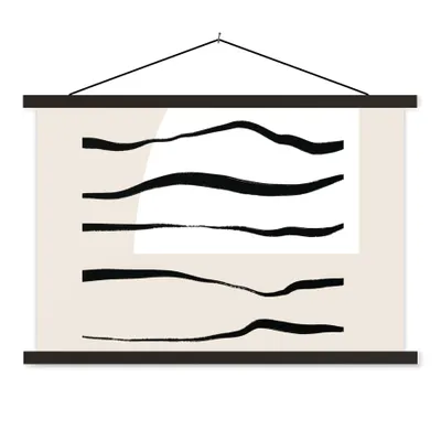 Produktbild von MuchoWow® Textilposter Abstrakt - Linie - Pastell 150x100 cm mit schwarzem Rahmen - Schlafzimmer