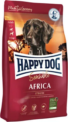 Produktbild von Happy Dog Africa 4kg, Adult, Labrador Retriever, Riese (≥45 kg), Mittelgroß (11-25 kg), Apfel, Strauß, Gemüse, 4 kg