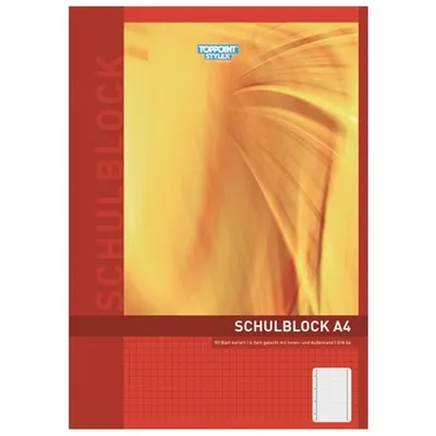 Produktbild von Stylex 40057 Schulblock, DIN A4, gelocht, kariert - 50 Blatt
