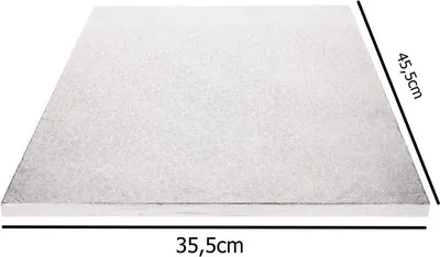 Produktbild von FunCakes Tortenplatten Drum länglich 45,5 x 35,5 cm / 1cm Funcakes Material:: Papier / Karton, Farbe:: Silber, packeta.com vorhanden:: kann nicht