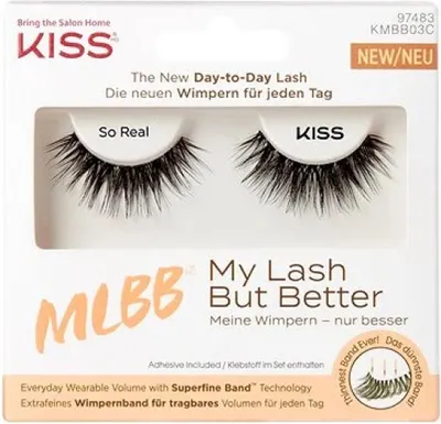 Produktbild von KISS My Lash But Better Collection So Real Natural Volume Fake Lashes with Flexi-Wisp Band and Adhesive - 1 Pair