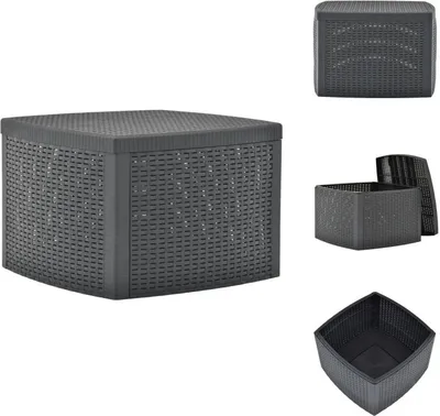Immagine prodotto di vidaXL Tavolino antracite 54×54×36,5 cm in plastica - Tavoli da giardino